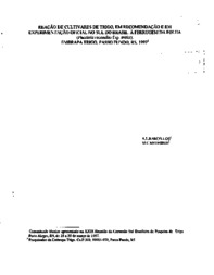 Thumbnail de Reação de cultivares de trigo, em recomendação e em experimentação oficial no Sul do Brasil, à ferrugem da folha (Puccinia recondita f. sp. tritici).