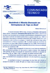 Thumbnail de Resistência à mancha bronzeada em germoplasma de trigo no Brasil.