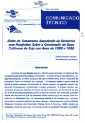 Thumbnail de Efeito do tratamento antecipado de sementes com fungicidas sobre a germinação de duas cultivares de soja nos anos de 1996 e 1998.