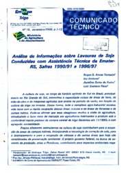 Thumbnail de Análise de informações sobre lavouras de soja conduzidas com assistência técnica da EMATER/RS, safra 1990/91 a 1996/97.
