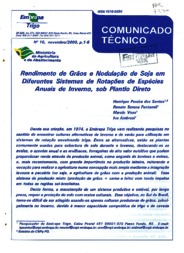 Thumbnail de Rendimento de grãos e nodulação de soja em diferentes sistemas de rotações de espécies anuais de inverno, sob plantio direto.