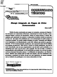 Thumbnail de Manejo integrado de pragas de grãos armazenados.