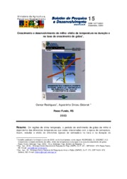 Thumbnail de Crescimento e desenvolvimento de milho: efeito da temperatura na duração e na taxa de crescimento de grãos.