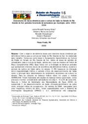 Thumbnail de Zoneamento de riscos climáticos para a cultura de feijão no estado do Rio Grande do Sul: períodos favoráveis de semeadura por município, safra 2003-2004.