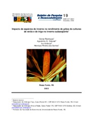 Thumbnail de Impacto de espécies de inverno no rendimento de grãos de culturas de verão e de trigo no inverno subseqüente.