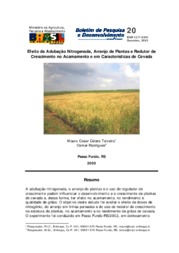 Thumbnail de Efeito da adubação nitrogenada, arranjo de plantas e redutor de crescimento no acamamento e em características de cevada.