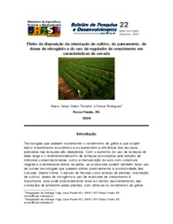 Thumbnail de Efeito da disposição da orientação de cultivo, do pareamento, de doses de nitrogênio e do uso de regulador de crescimento em características de cevada.