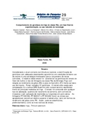 Thumbnail de Comportamento de genótipos de trigo de classe Pão, em fase final de experimentação, ao uso reduzido de tecnologia.