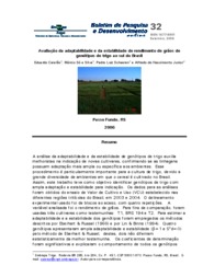 Thumbnail de Avaliação da adaptabilidade e da estabilidade de rendimento de grãos de genótipos de trigo ao sul do Brasil.