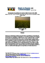Thumbnail de Desempenho de genótipos de canola no Mato Grosso do Sul, 2006.