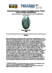 Thumbnail de Similaridade genética em acessos de Aegilops tauschii, Triticum durum e híbridos interespecíficos.