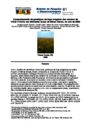 Thumbnail de Comportamento de genótipos de trigo irrigado dos ensaios de VCU2 e VCU3, em diferentes locais de Minas Gerais, no ano de 2006.