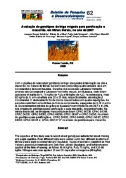 Thumbnail de Avaliação de genótipos de trigo irrigado para panificação e macarrão, em Minas Gerais, no ano de 2007.