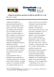 Thumbnail de Avaliação da performance agronômica do híbrido de milho BRS 1001 no RS.