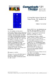 Thumbnail de Informações meteorológicas de Passo Fundo, RS: fevereiro de 2003.