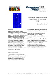 Thumbnail de Informações meteorológicas de Passo Fundo, RS: março de 2003.