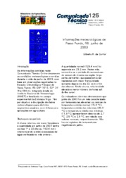 Thumbnail de Informações meteorológicas de Passo Fundo, RS: junho de 2003.