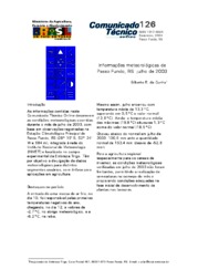 Thumbnail de Informações meteorológicas de Passo Fundo, RS: julho de 2003.