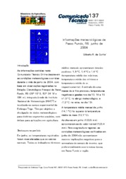 Thumbnail de Informações meteorológicas de Passo Fundo, RS: junho de 2004.