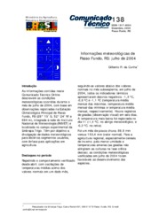 Thumbnail de Informações meteorológicas de Passo Fundo, RS: julho de 2004.
