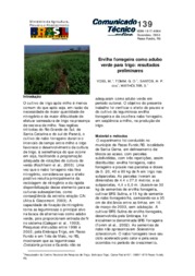 Thumbnail de Ervilha forrageira como adubo verde para trigo: resultados preliminares.