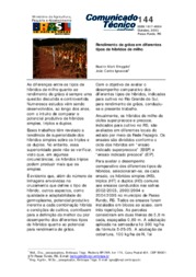 Thumbnail de Rendimento de grãos em diferentes tipos de híbridos de milho.