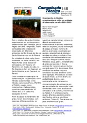 Thumbnail de Desempenho de híbridos experimentais de milho em unidades de observação na safra 2004/2005.