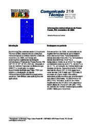 Thumbnail de Informações meteorológicas de Passo Fundo, RS: novembro de 2006.
