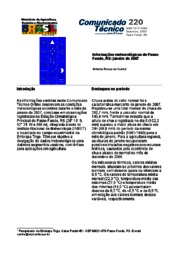 Thumbnail de Informações meteorológicas de Passo Fundo, RS: janeiro de 2007.