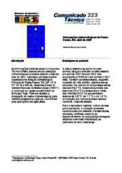 Thumbnail de Informações meteorológicas de Passo Fundo, RS: abril de 2007.