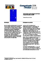 Thumbnail de Informações meteorológicas de Passo Fundo, RS: julho de 2007.