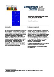Thumbnail de Informações meteorológicas de Passo Fundo, RS: agosto de 2007.