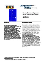 Thumbnail de Informações meteorológicas de Passo Fundo, RS: abril de 2008.