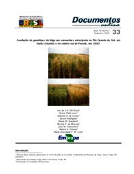 Thumbnail de Avaliação de genótipos de trigo em semeadura antecipada no Rio Grande do Sul, em Santa Catarina e no centro-sul do Paraná, em 2003.