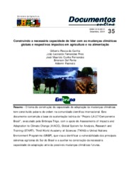 Thumbnail de Construindo a necessária capacidade de lidar com as mudanças climáticas globais e respectivos impactos em agricultura e na alimentação.