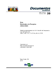 Thumbnail de Soja: resultados de pesquisa, 2003/2004.