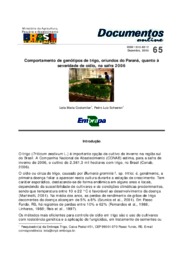 Thumbnail de Comportamento de genótipos de trigo, oriundos do Paraná, quanto à severidade de oídio, na safra 2006.