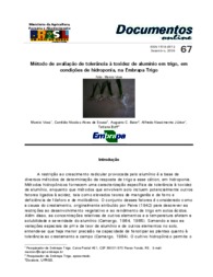 Thumbnail de Método de avaliação de tolerância à toxidez de alumínio em trigo, em condições de hidroponia, na Embrapa Trigo.