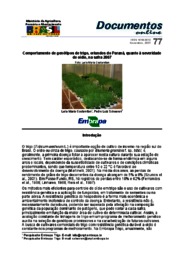 Thumbnail de Comportamento de genótipos de trigo, oriundos do Paraná, quanto à severidade de oídio, na safra 2007.