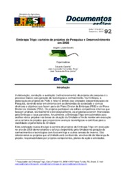 Thumbnail de Embrapa Trigo: carteira de projetos de Pesquisa e Desenvolvimento em 2008.