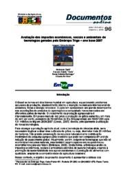 Thumbnail de Avaliação dos impactos econômicos, sociais e ambientais de tecnologias geradas pela Embrapa Trigo - ano base 2007.