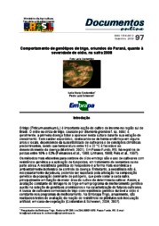 Thumbnail de Comportamento de genótipos de trigo, oriundos do Paraná, quanto à severidade de oídio, na safra 2008.