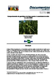 Thumbnail de Comportamento de genótipos de trigo quanto à severidade de oídio na safra 2008.