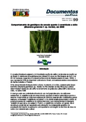 Thumbnail de Comportamento de genótipos de cevada quanto à severidade a oídio (Blumeria graminis f. sp. hordei), em 2008.