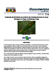 Thumbnail de Avaliação da eficiência de controle de mancha amarela em duas linhagens de trigo da Embrapa Trigo.