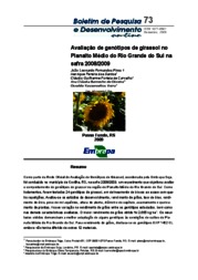 Thumbnail de Avaliação de genótipos de girassol no Planalto Médio do Rio Grande do Sul na safra 2008/2009.