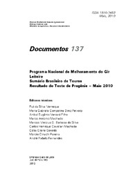 Thumbnail de Programa nacional de melhoramento do Gir Leiteiro: Sumário brasileiro de touros: resultado do teste de progênie - maio 2010.