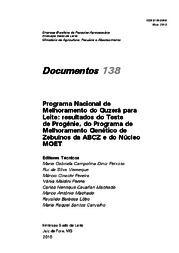 Thumbnail de Programa Nacional de Melhoramento do Guzerá para Leite: resultados do Teste de Progênie, do Programa de Melhoramento Genético de Zebuínos da ABCZ e do Núcleo MOET.