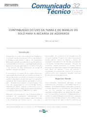 Thumbnail de Contribuição do uso da terra e do manejo do solo para a recarga de aquíferos.