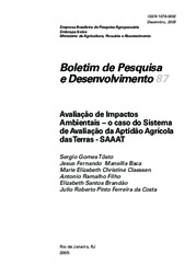 Thumbnail de Avaliação de impacto ambiental: o caso do Sistema de Avaliação da Aptidão Agrícola das Terras: SAAAT.